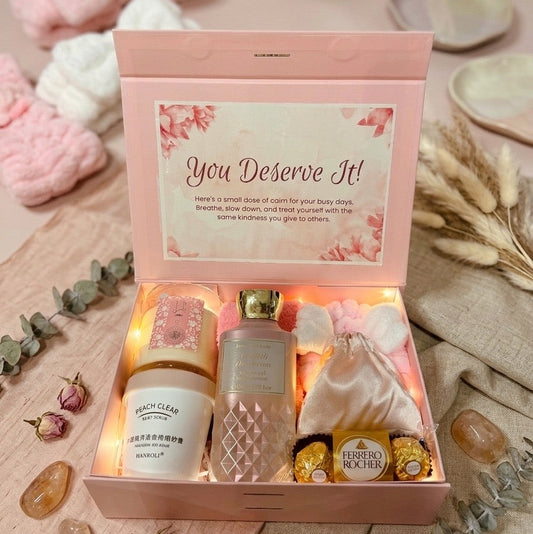 Women's self care package Singapore with pampering products and wellness items