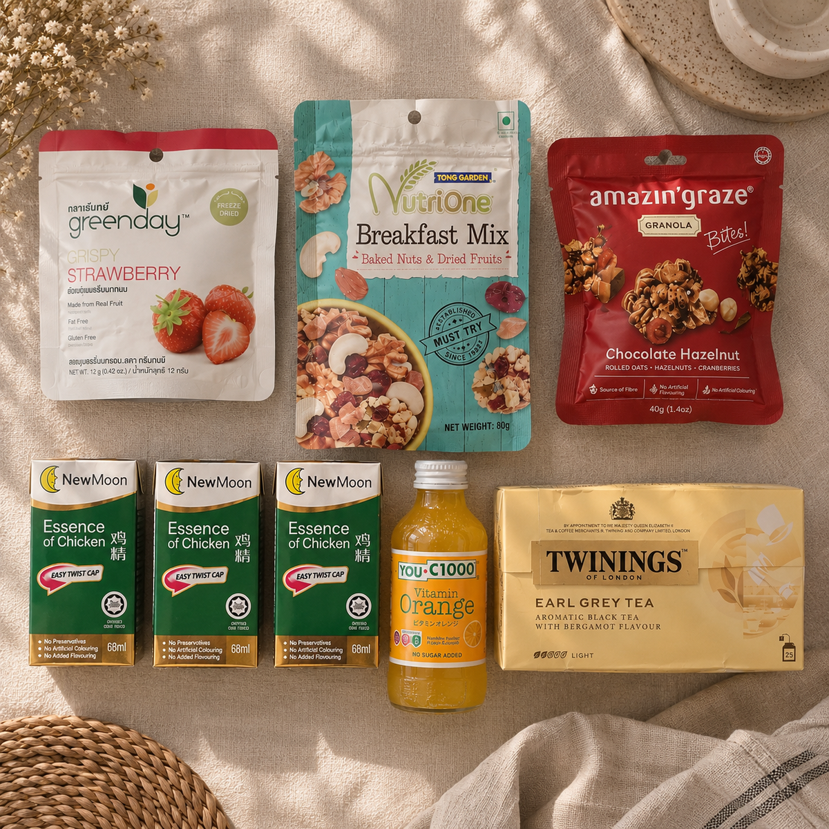 Wellness Care Package packaging and recovery gift items in Singapore