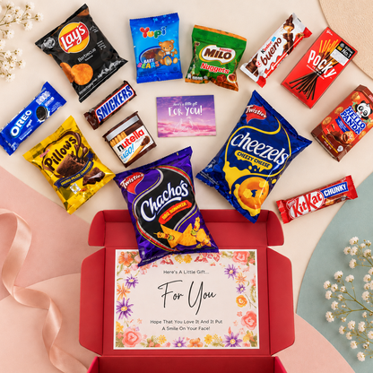 Classic Care Package snack and chocolate gift hamper contents in Singapore