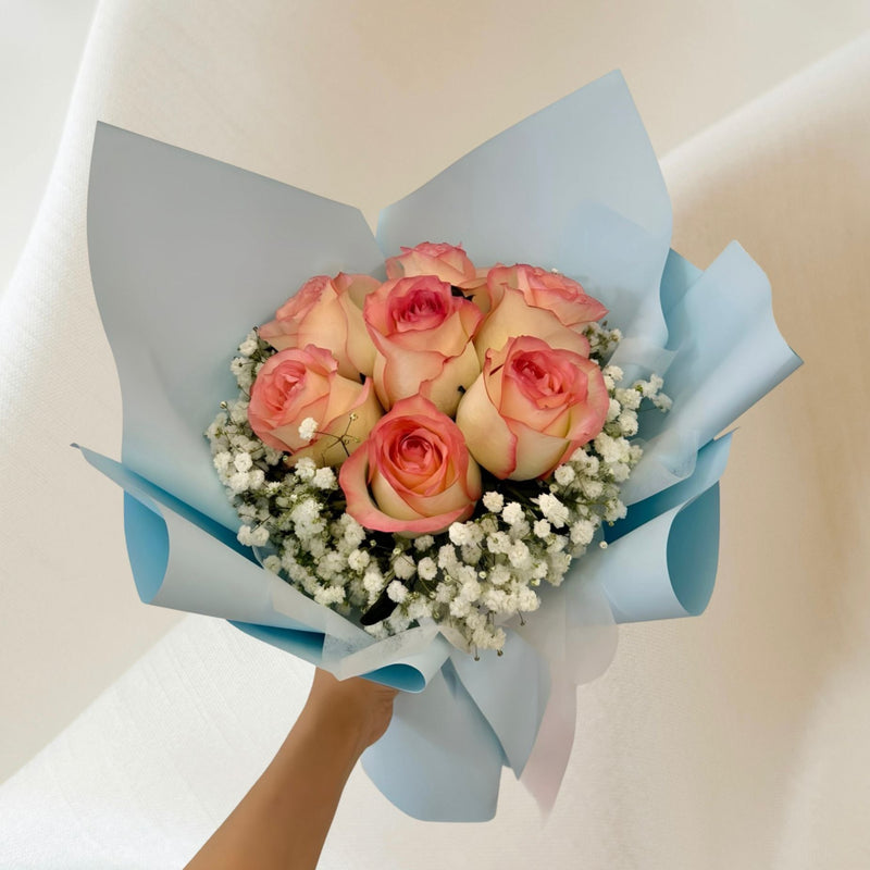 Blush Serenity – Pastel Blue