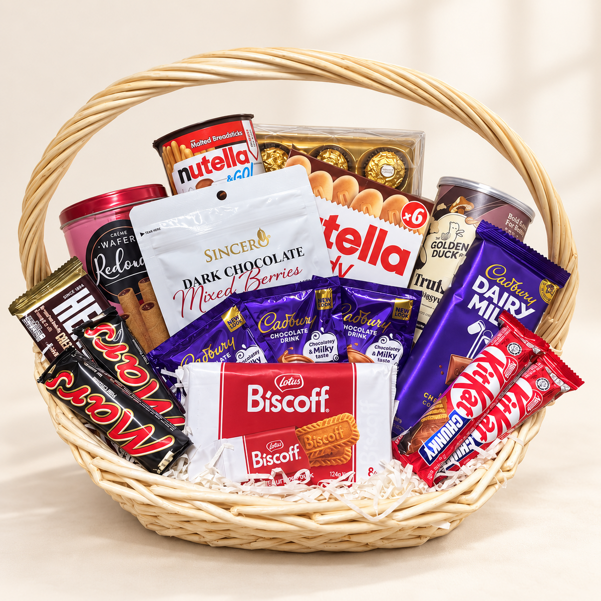 Caring Pair Thoughtful Comfort chocolate and treats gift basket in Singapore